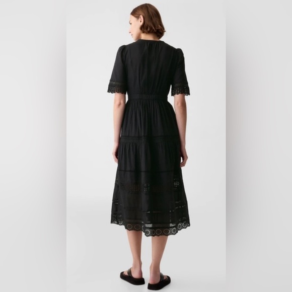 Gap Lace Button-Front Midi Dress in Black, Women’s Sizes M and L - Picture 3 of 9